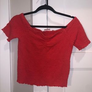 Abound Red Ruched Top